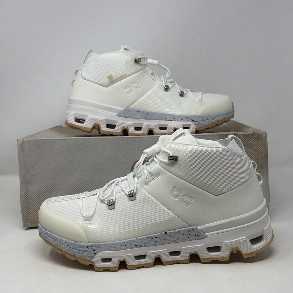 On Cloudrock 2 Waterproof Women 8 White Hiking Boots AUTH STORE MODEL
